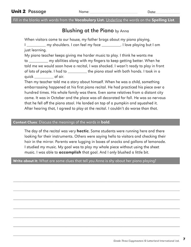 Grade Three Copymasters - Letterland Canada