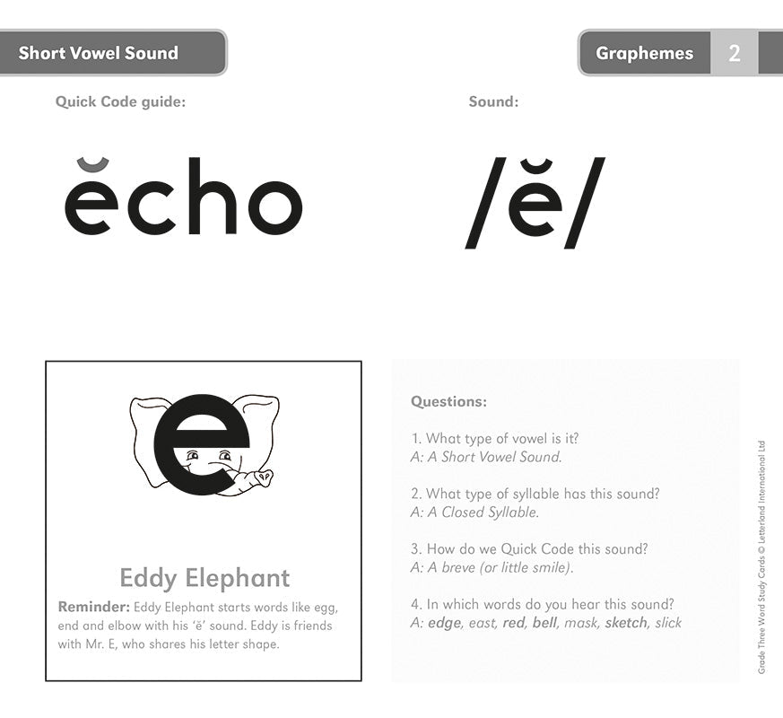 Grade Three Word Study Cards - Letterland Canada