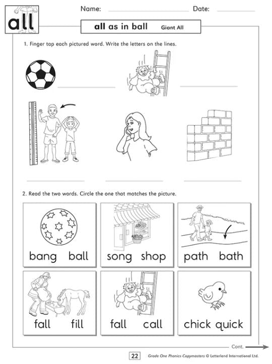 Grade One Phonics Copymasters