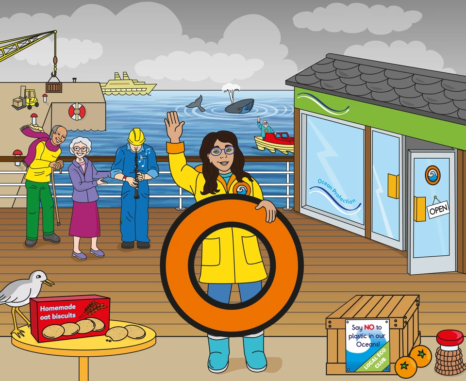 Ms O the Ocean Expert scene illustration