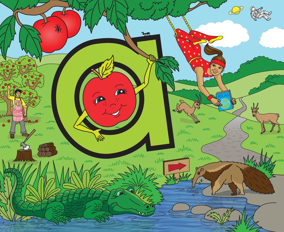 Abbie Apple scene illustration