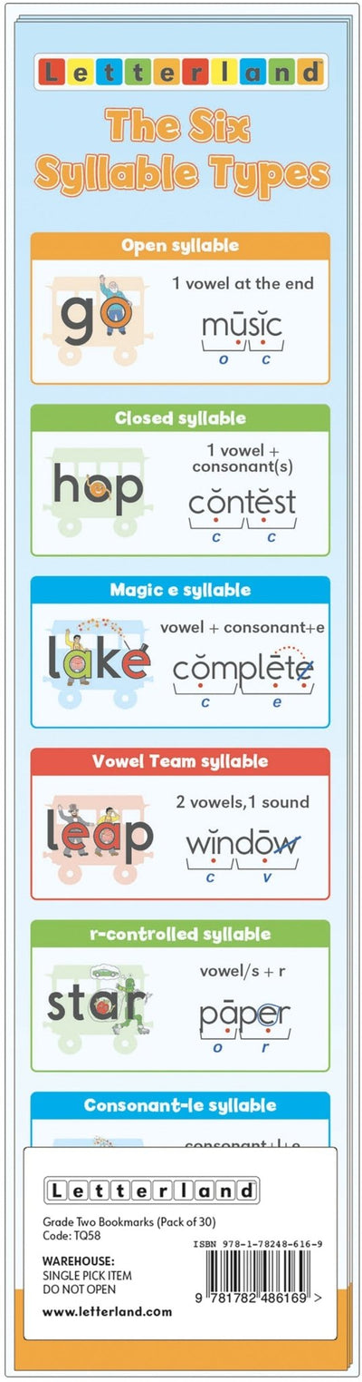 Grade One and Two Bookmarks (2nd Edition) - Letterland Canada