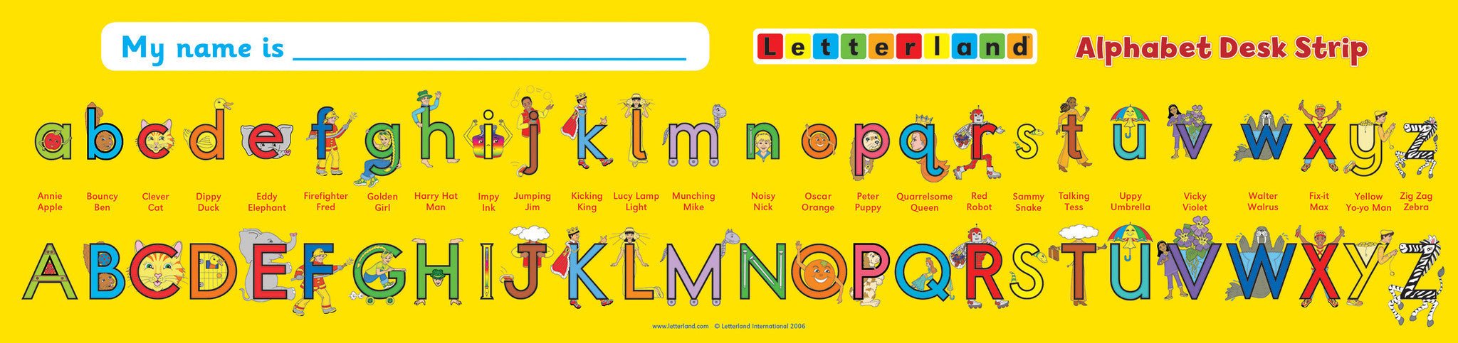 Alphabet Desk Strips - Letterland Canada