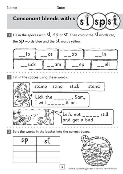 Blends & Digraphs Copymasters [Classic] - Letterland Canada