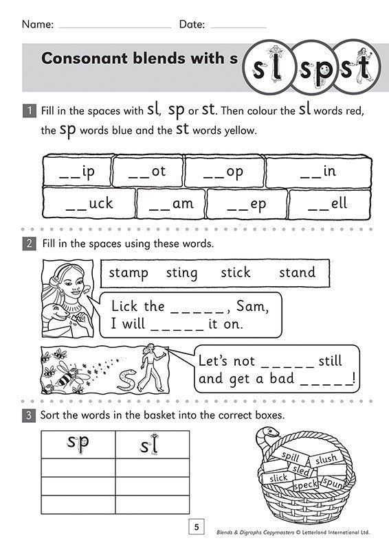 Blends & Digraphs Copymasters [Classic] - Letterland Canada